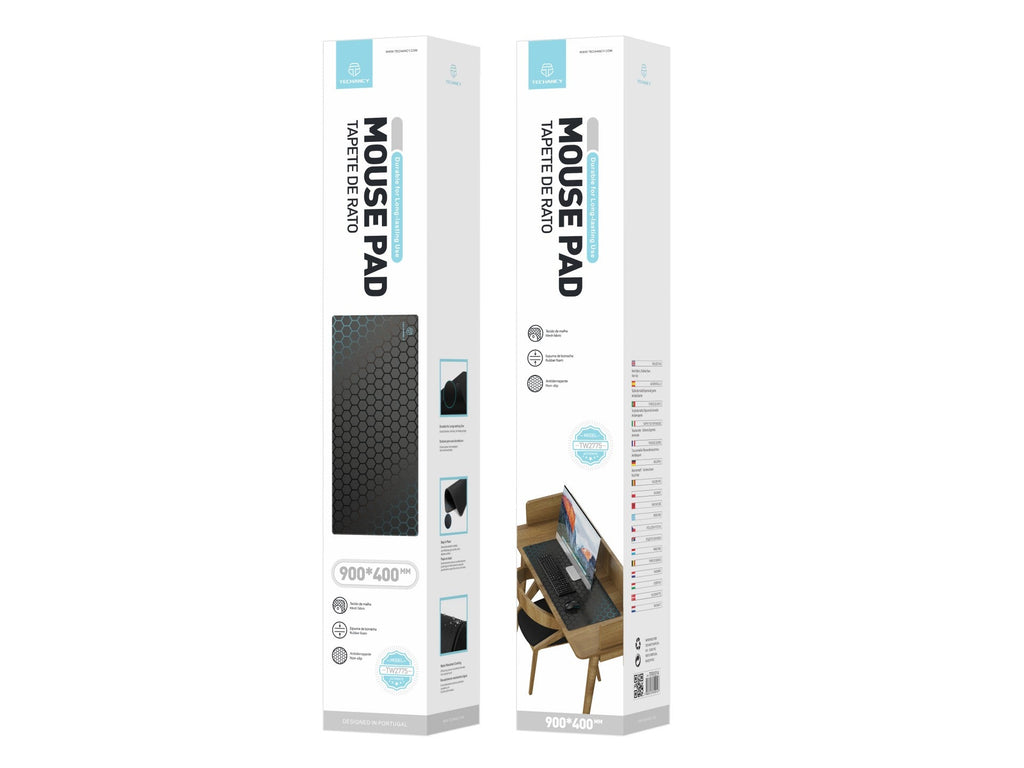 Tapete para rato Techancy 40 x 90 cm, TW2775, borracha antiderrapante, adequado para jogos de PC, preto-1