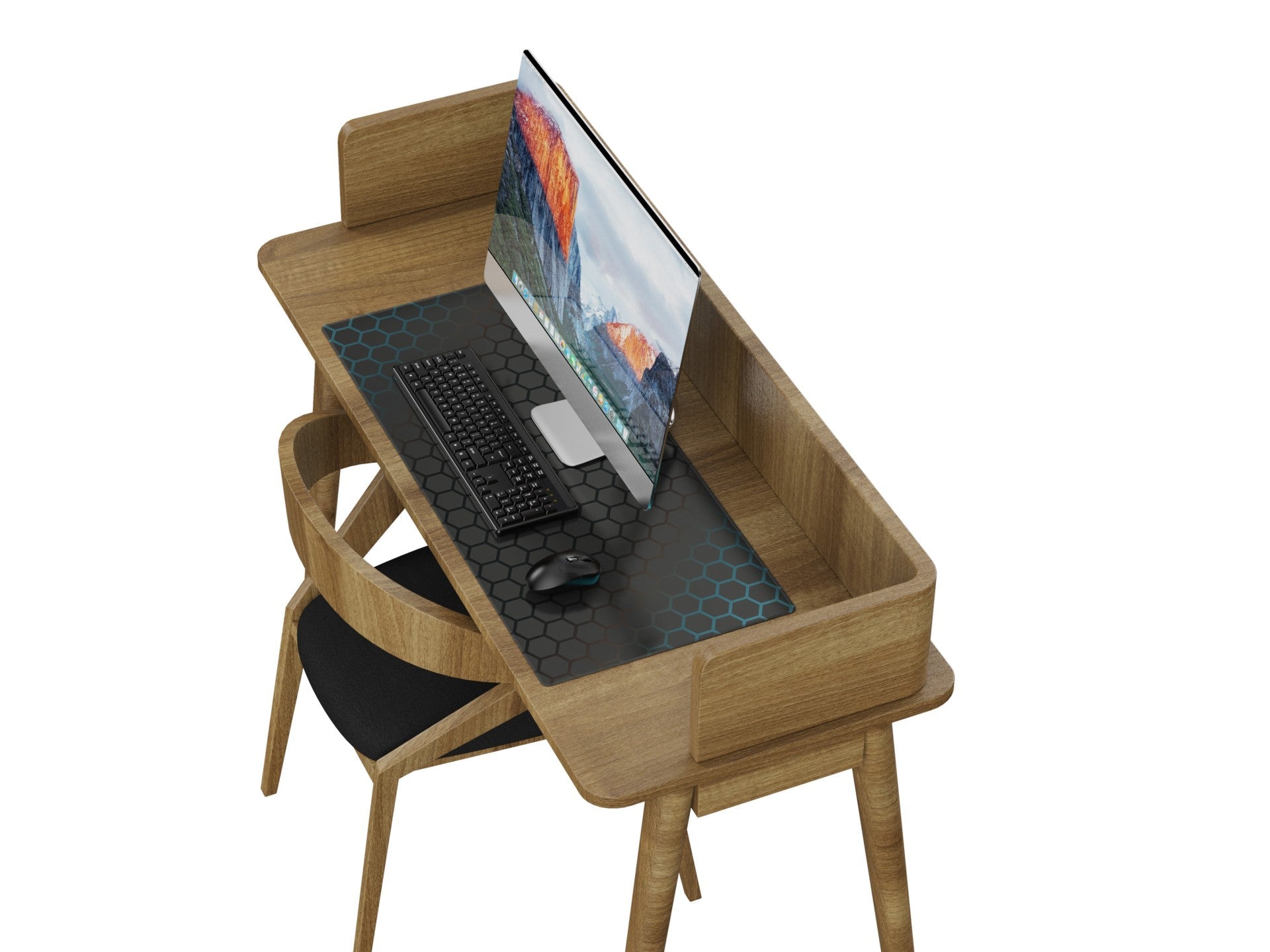 Tapete para rato Techancy 40 x 90 cm, TW2775, borracha antiderrapante, adequado para jogos de PC, preto-3
