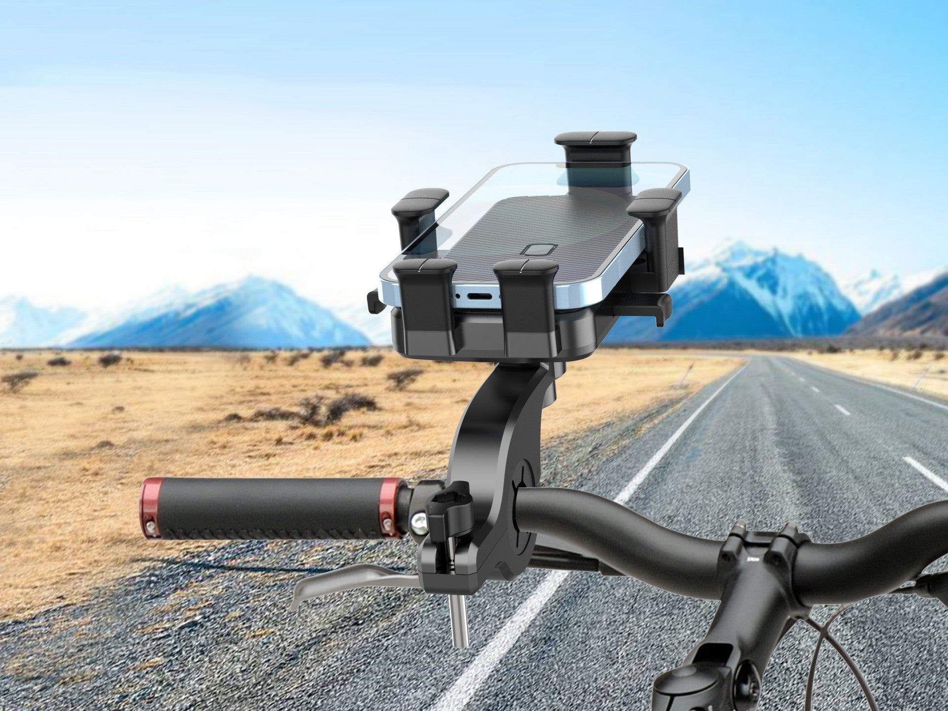 Techancy Suporte Universal Para Bicicleta Preto Ti2286, Telemóvel De 4,7-7,2 Polegadas, Fixação De Quatro Pontos, Sólido E Que Não Cai-1